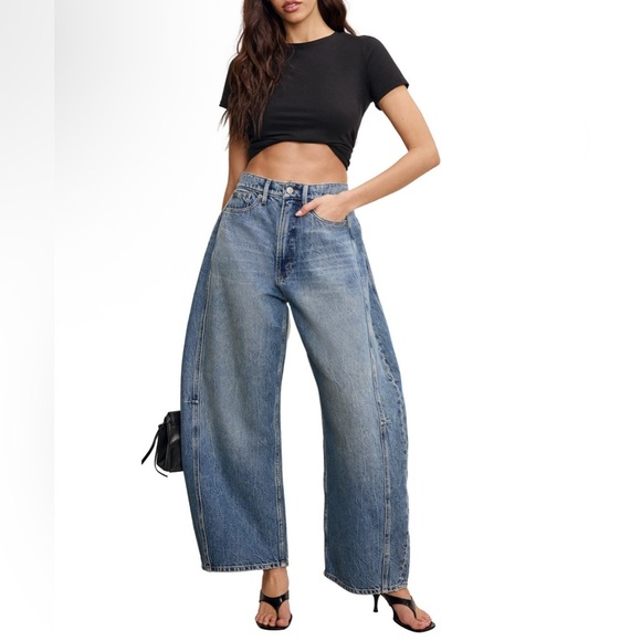 Good American Good Extreme Barrel Jeans - Picture 1 of 8